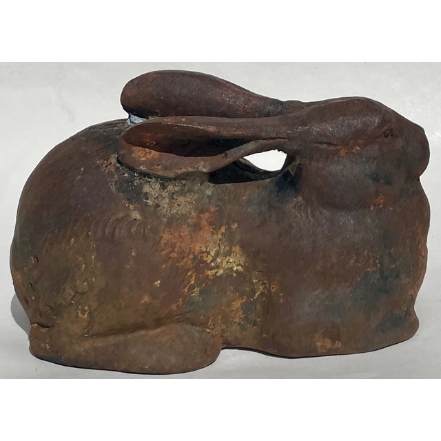 Cast Iron Garden Bunny Rabbit Circa 1900 | Chairish
