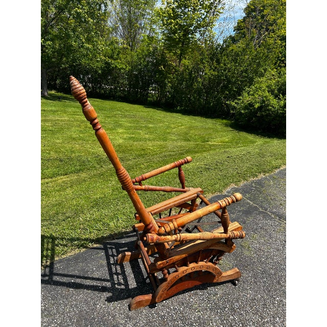 Rustic 19th Century Indian Victorian Rocking Chair For Sale - Image 10 of 12