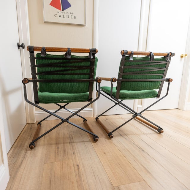 Black 1960s Mid-Century Cleo Baldon for Terra Campaign Chairs - A Pair For Sale - Image 8 of 13