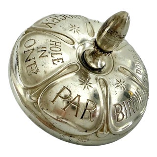 20th Century Gorham Sterling Golf Motif Spinning Top For Sale