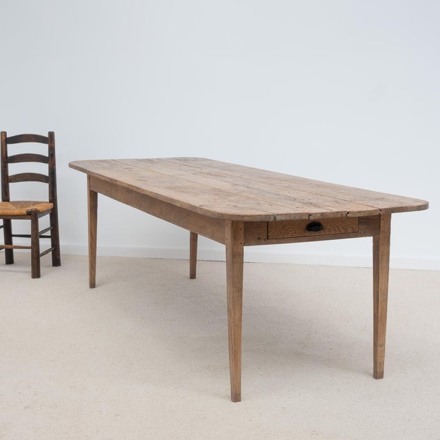 Wood Antique 19th Century Farmhouse Oak Table, France For Sale - Image 7 of 12