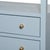 Matthew Izzo Home Douglas Light Blue Textured Linen Two Drawer Side Table With One Open Shelf, Glass Top and Polished Brass Knobs For Sale In New York - Image 6 of 8