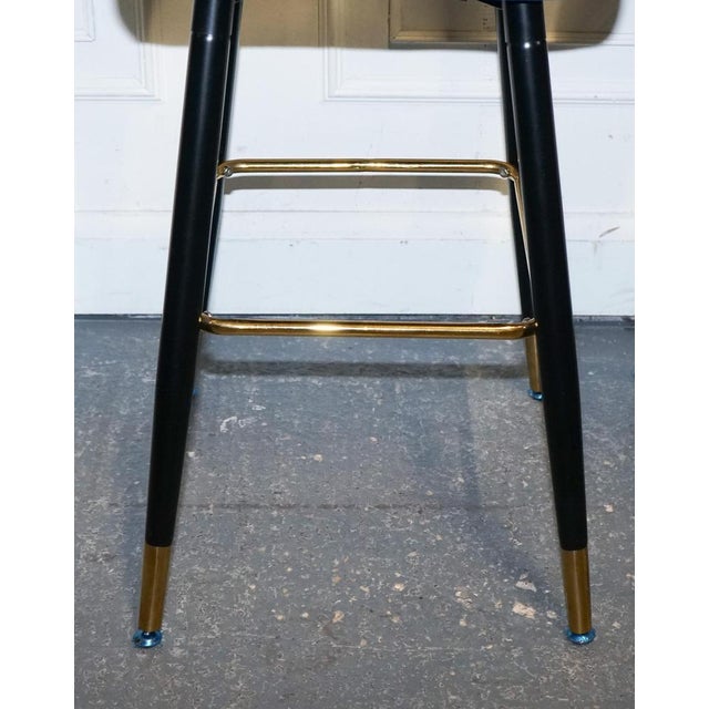 Blue Blue Velvet Bar Chairs with Gold Detail on the Frame For Sale - Image 8 of 10