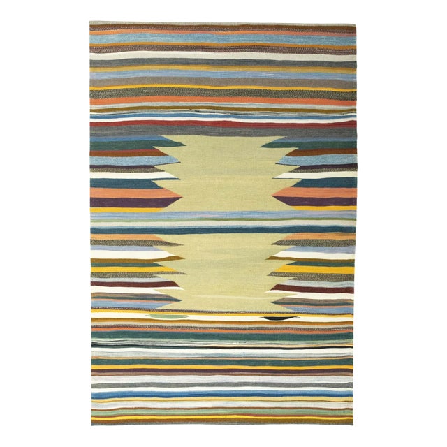 Handwoven Wool Kilim Rug For Sale
