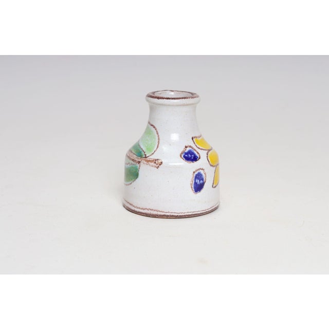 Diminutive Italian Modern Ceramic Bud Vase With Floral Motif by Giovannni De Simone For Sale - Image 9 of 11