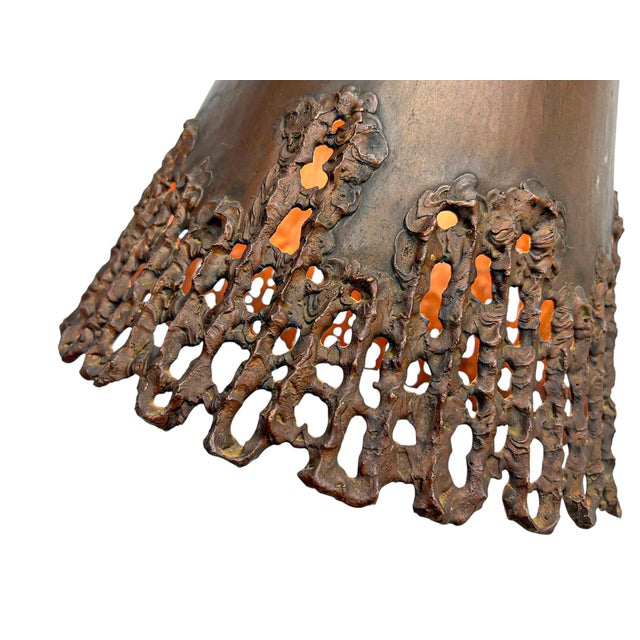 Brutalist Handcrafted Copper Pendant Lamp in Tom Greene, 1960s For Sale - Image 18 of 18