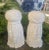 A pair of Dorothy Draper style vintage large tassel shaped candle holders. The holders have been previously painted white...