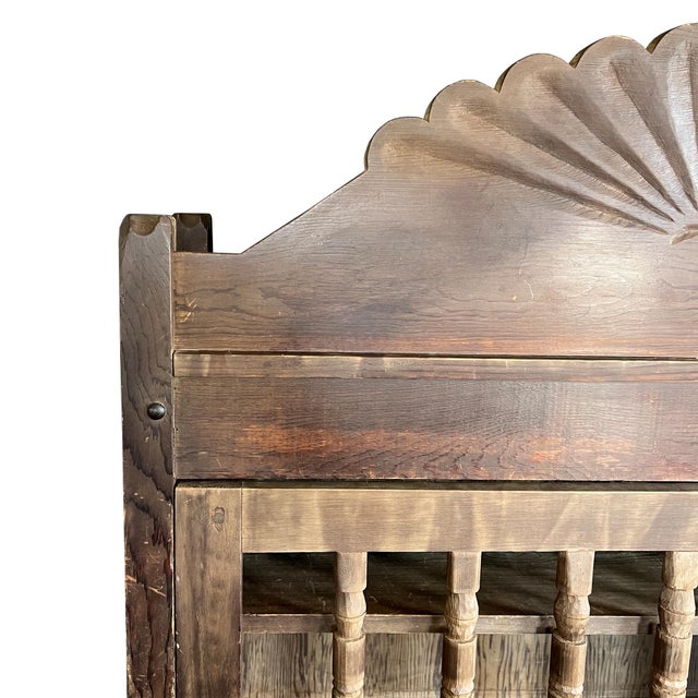 Mission Primitive Spanish Colonial Bread Cupboard With Spindle Door, Santa Fe 1800s For Sale - Image 3 of 18
