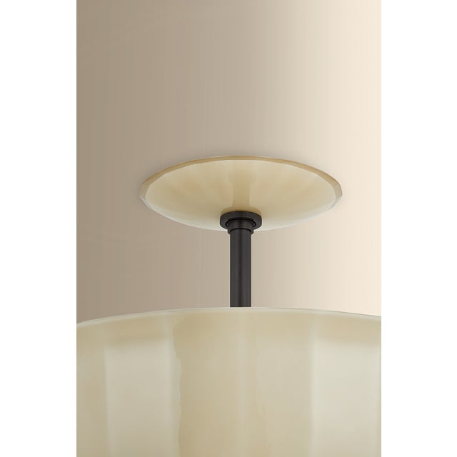 2020s Hudson Valley Lighting Nevins 14 in. 1 Light Semi Flush in Distressed Bronze Finish For Sale - Image 5 of 7
