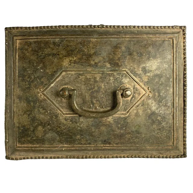 Metal Anglo Indian Georgian Campaign Patinated Brass Desk Box For Sale - Image 7 of 12