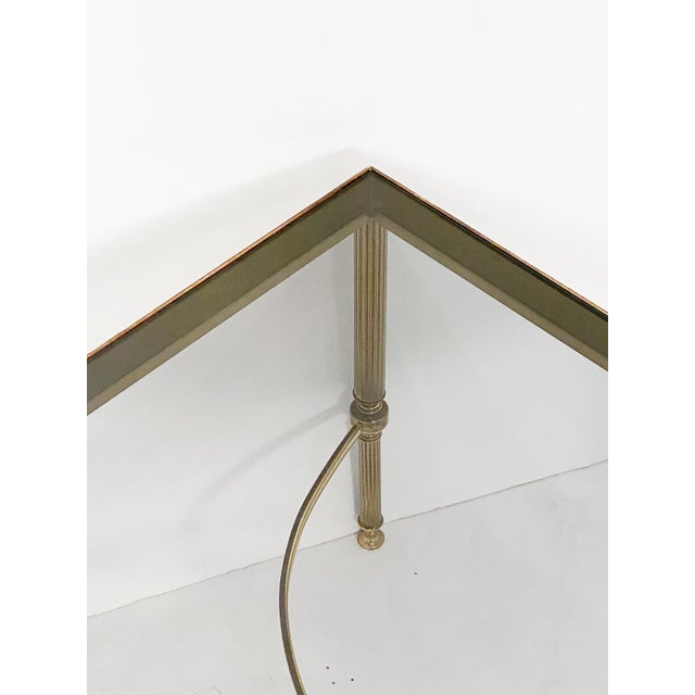 French French Modern Square Cocktail or Coffee Low Table of Brass With Smoked Glass Top For Sale - Image 3 of 8
