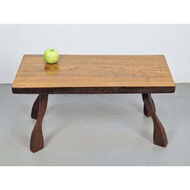 Vintage Brutalist Tree Trunk Side Table in Oak, 1960s For Sale - Image 9 of 11