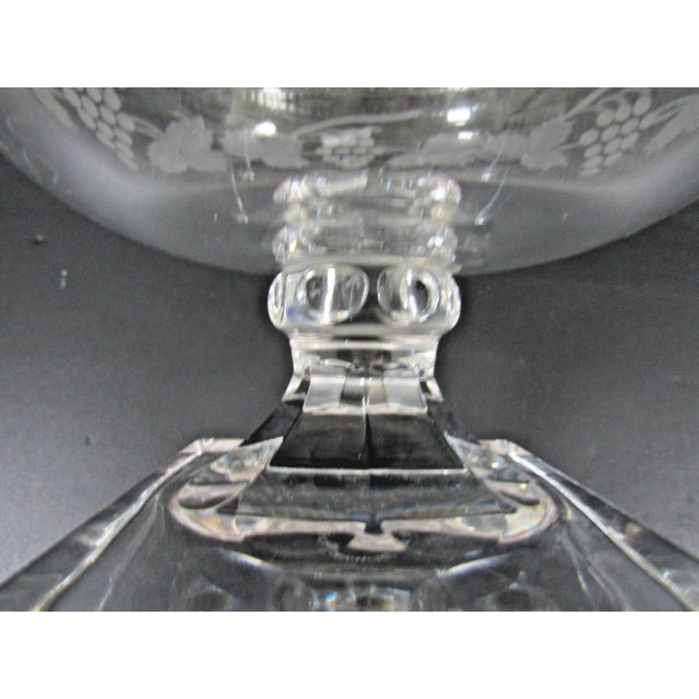 William Yeoward Cordelia Footed Grapevine Etched Compote Rose Bowl For Sale - Image 16 of 17