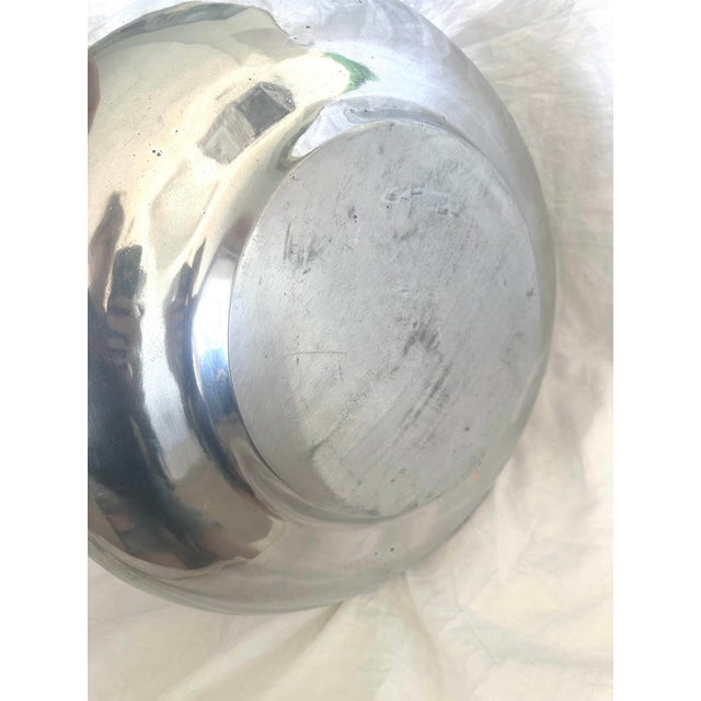 Large Silver Basketweave Decorative Bowl For Sale - Image 4 of 5