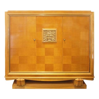 1930s French Art Deco Sycamore Cabinet Attributed to Jean Desnos For Sale