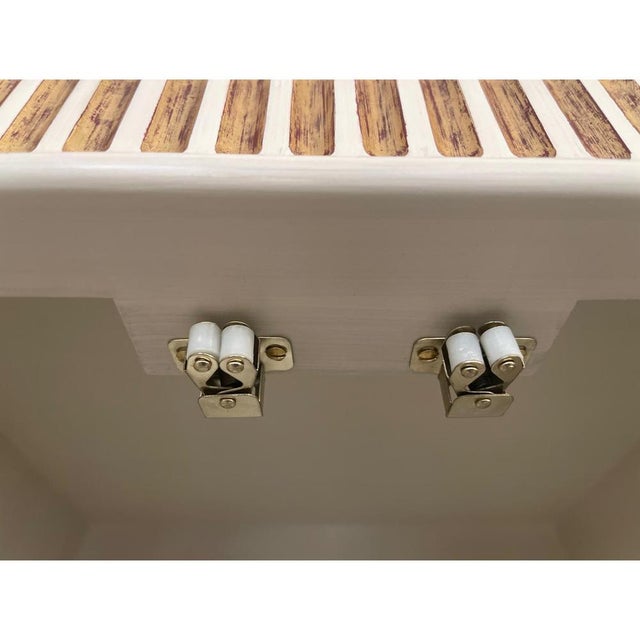 Wood Vintage Painted Oak Vitrine Cabinet with Giltwood Details by Jean-Rémy Couradette, 1998 For Sale - Image 7 of 10