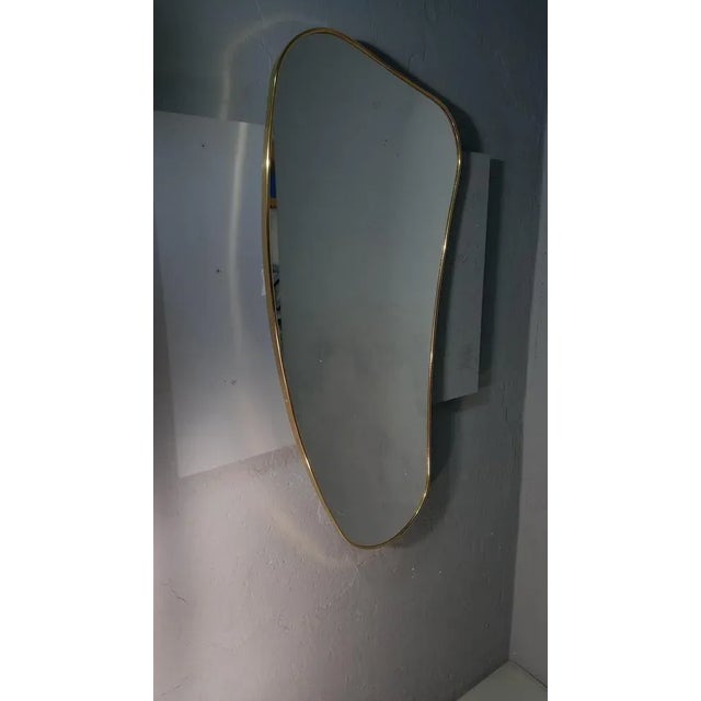 Metal Mirror with Brass Frame in the Shape of a Banana For Sale - Image 7 of 7