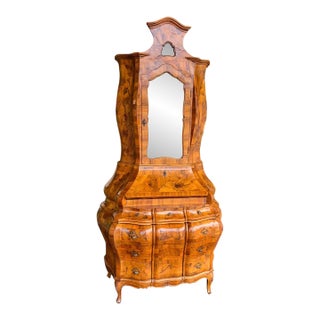 Late 1900s Italian Burl Secretary For Sale