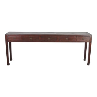 Five Drawer Antique Chinese Console Table For Sale