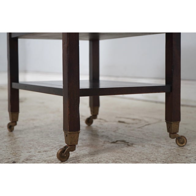 Baker Furniture Company Baker Milling Road Italian Distressed Finish Tiered End Table For Sale - Image 4 of 13