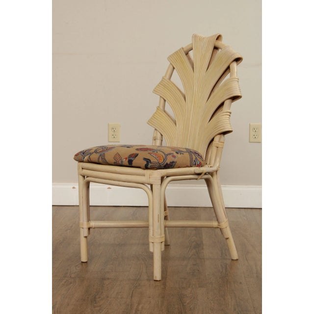 Vintage Rattan Cream Lacquered Dining Chair For Sale In Philadelphia - Image 6 of 13