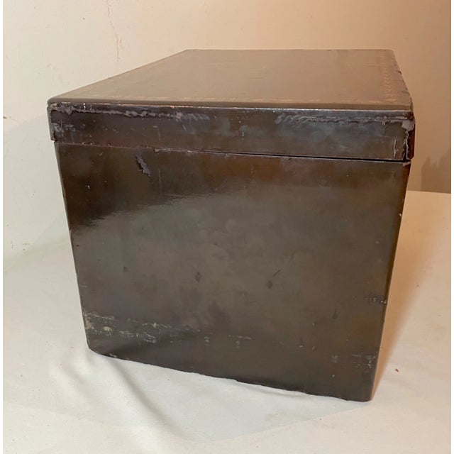Large Antique 1800's Handmade J Bramah London Lacquered Wood Pewter Humidor Box For Sale - Image 14 of 17