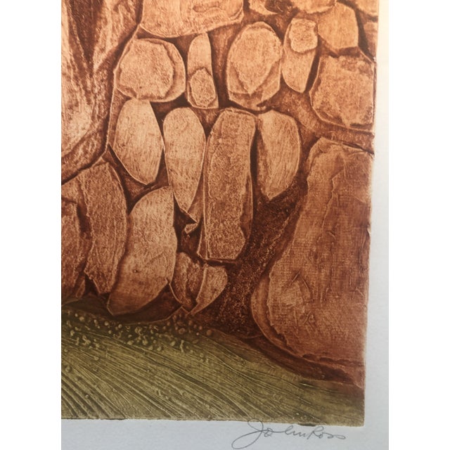 John Ross (1921-2017) "Phalanx" artist's proof collagraph, pencil signed and titled. A collograph is the printmaking...