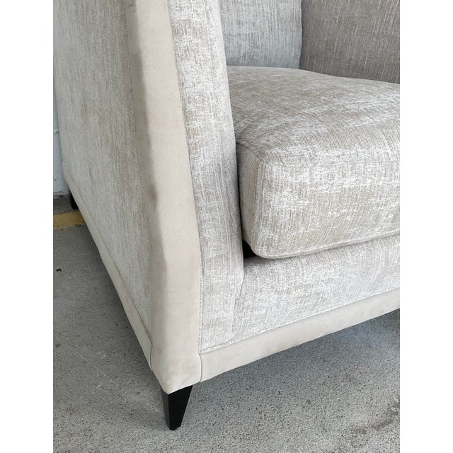 Caracole Modern Chenille Burnout Limitless Club Chairs Pair For Sale In Atlanta - Image 6 of 8