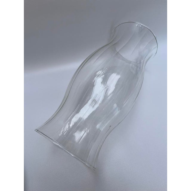Vintage Clear Ribbed Glass Hurricane For Sale - Image 9 of 9