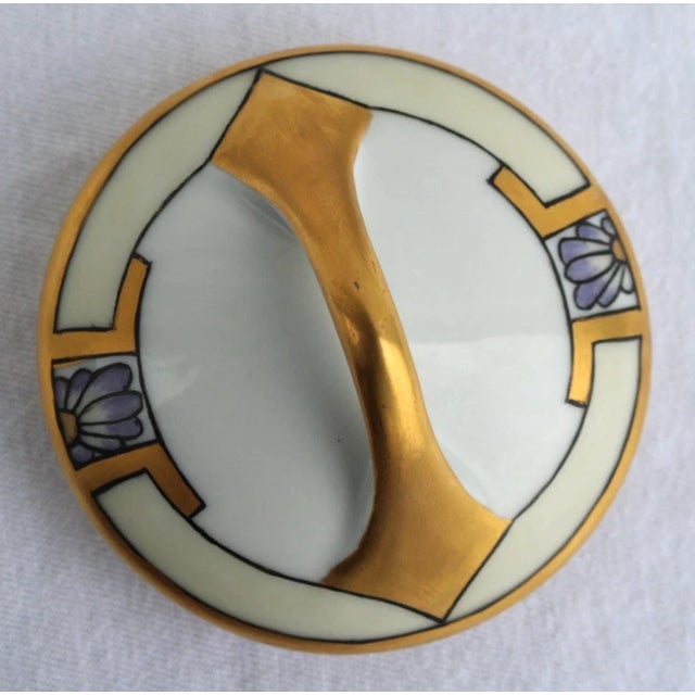 1925 KPM Art Deco Porcelain Gold Creamer and Sugar Dishes Signed by the Artist For Sale In Cincinnati - Image 6 of 11