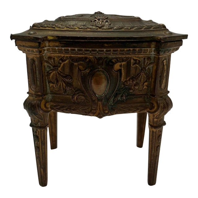 Antique De’pose’ 268 French Bronze Jewelry Box For Sale