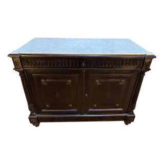 Napoleon III Sideboard in Ebonized Wood and Marble For Sale