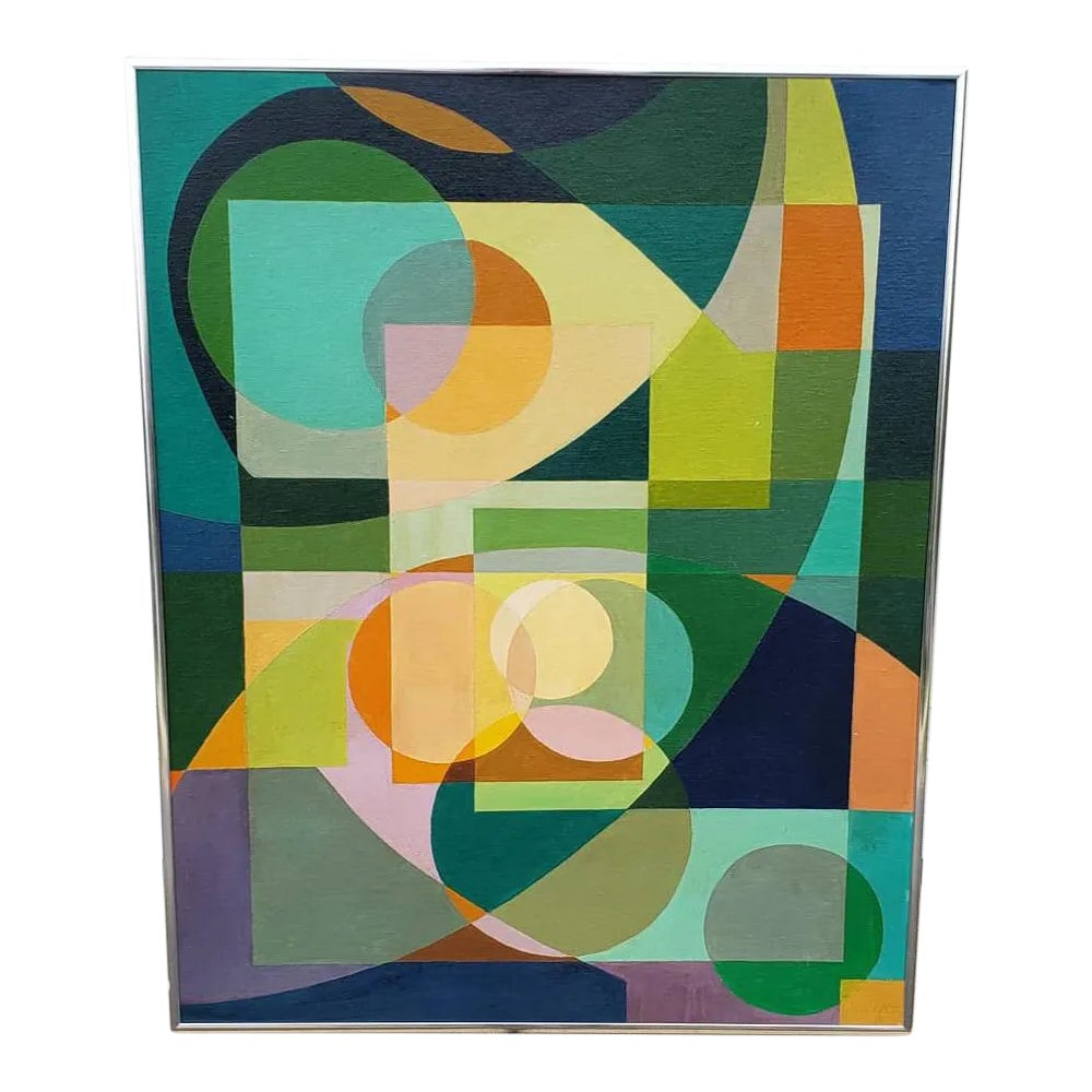 Geometric Abstract Oil Painting Chairish