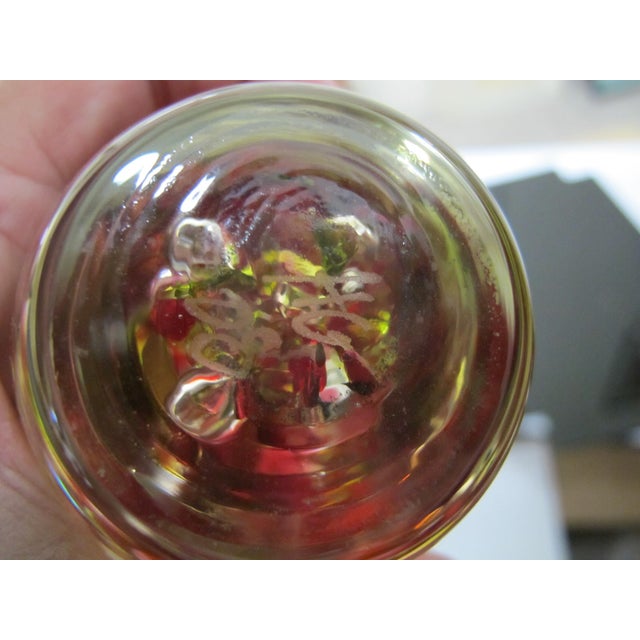 Glass Hg Studio Art Glass Murano Style Red & Yellow Multi-Layered Paperweight Egg For Sale - Image 7 of 8