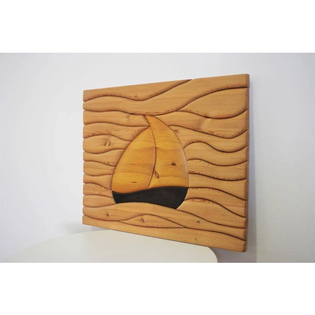 Vintage Carved Pinewood Panel For Sale - Image 4 of 10