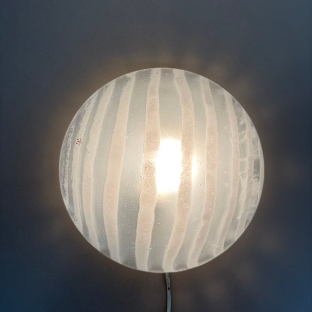 Mid-Century Modern Glass Zebra Flush Mount from Peil & Putzler, Germany, 1970s For Sale - Image 3 of 18