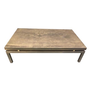 Vintage Etched Brass Coffee Table from Willy Daro, 1970s For Sale