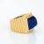Modern Late 20th Century 70s Tiffany & Co Sugarloaf Lapis Lazuli Ring 18k Yellow Gold Sz 5 Square Ridged For Sale - Image 3 of 7