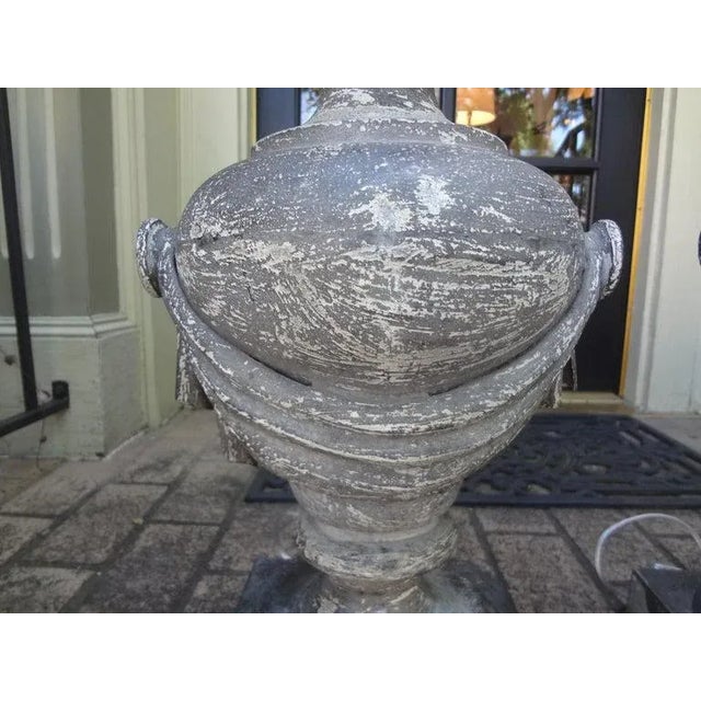 Pair of French Neoclassical Style Zinc Lamps For Sale - Image 4 of 11