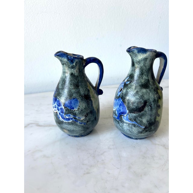 1930s Matteo Di Lieto Art Deco Italian Art Pottery Cruet Set- 2 Pieces For Sale In Los Angeles - Image 6 of 11