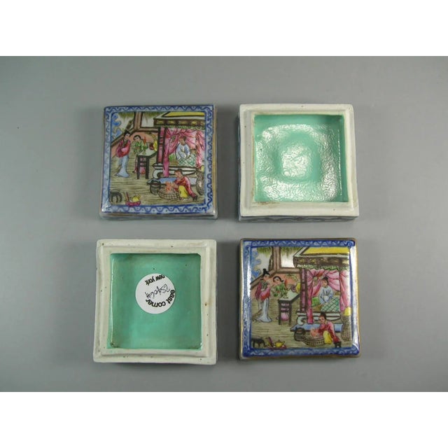 Mid 19th Century 19th Century Daoguang Mark & Period Small Porcelain Ink Boxes - A Pair For Sale - Image 5 of 12