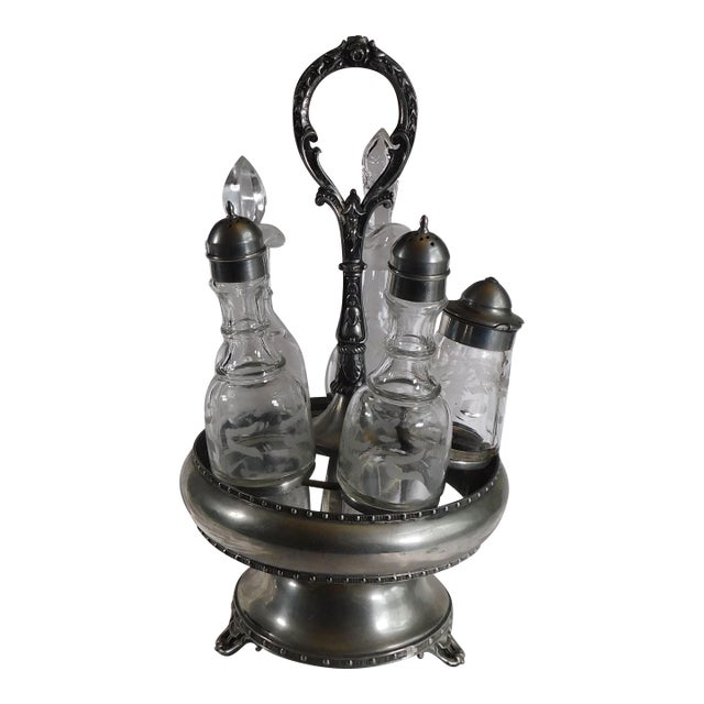 1950s Redfield and Rice Condiment Set With Five Matching Jars - 6pcs For Sale