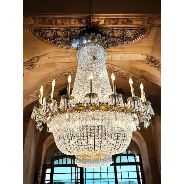 Vintage Crystal Chandelier, 1980s For Sale - Image 3 of 6