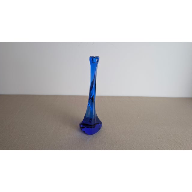 Mid-Century Modern Cobalt Blue Crystal "Bone" Series Candlestick by Elsa Peretti for Tiffany For Sale - Image 3 of 10