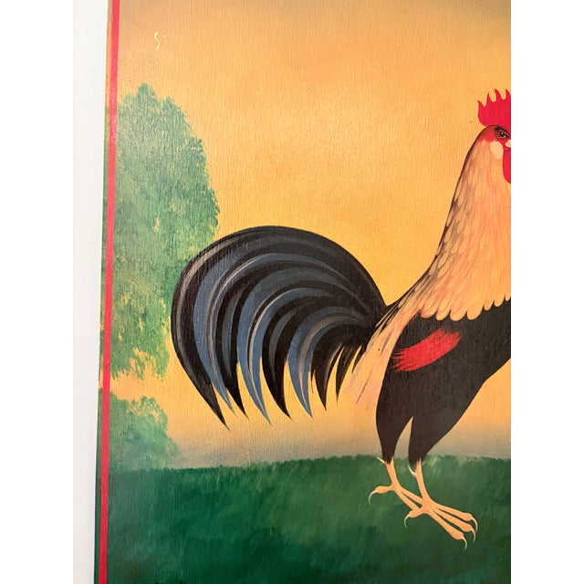 Late 20th Century Signed Paul Kitchin Rooster Folk Art Painting on Board For Sale In Atlanta - Image 6 of 6
