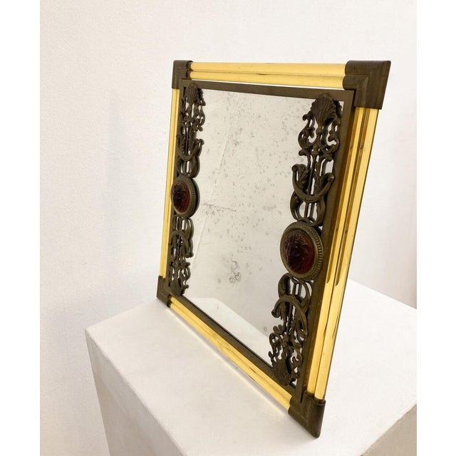 Mid-Century Modern desk mirror, Italy, 1970s.