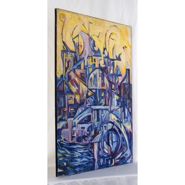 "Visions of the Metropolis #16" Harbor District Original Oil on Canvas 1996 Original oil painting from Bay Area artist...