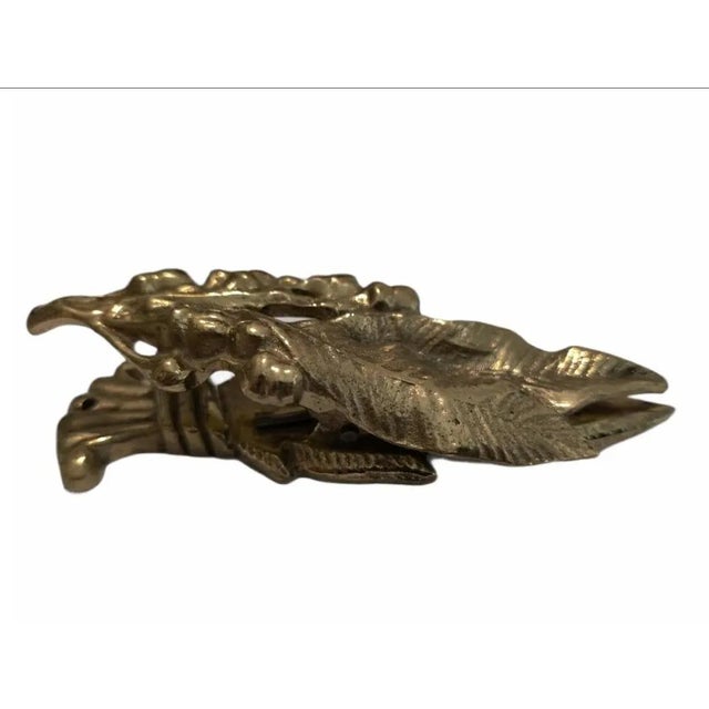 1950s 1950s Metalcrafters Solid Brass Orange Leaf 7-29 Paper Clip For Sale - Image 5 of 13