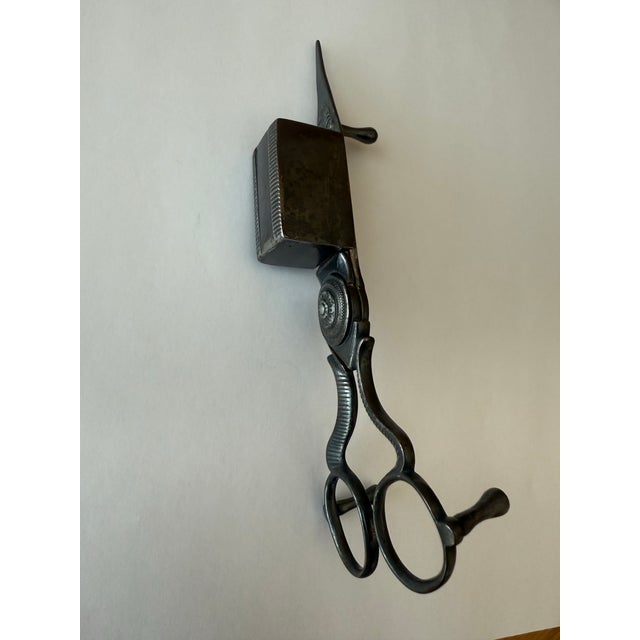 Antique Footed Ornate Candle Snuffer Wick Cutter / Trimmer Scissors Late 19th Century Rare Design Details For Sale - Image 11 of 12