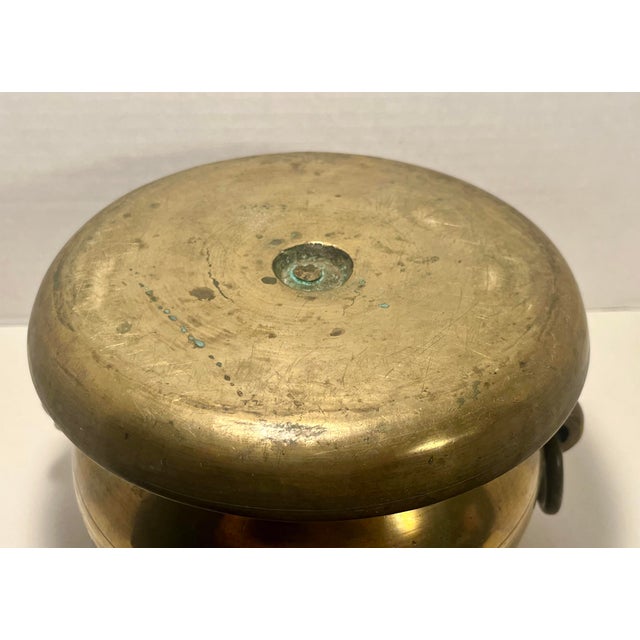 Metal 19th Century Qing Dynasty Chinese Bronze Twin Handle Censer Incense Burner 8” Diameter For Sale - Image 7 of 9